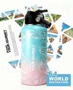 Water Bottle With + 64 National Stickers