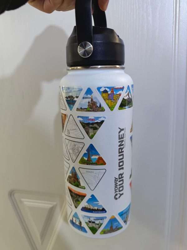 Your Journey Water Bottle with 64 Travel Stickers | Perfect Gift for Travelers 18 Image #2 from Alison